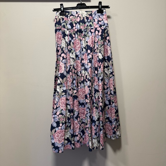 Vintage Laura Ashley 100% Cotton Floral Maxi Skirt Size 8 - Picture 3 of 8